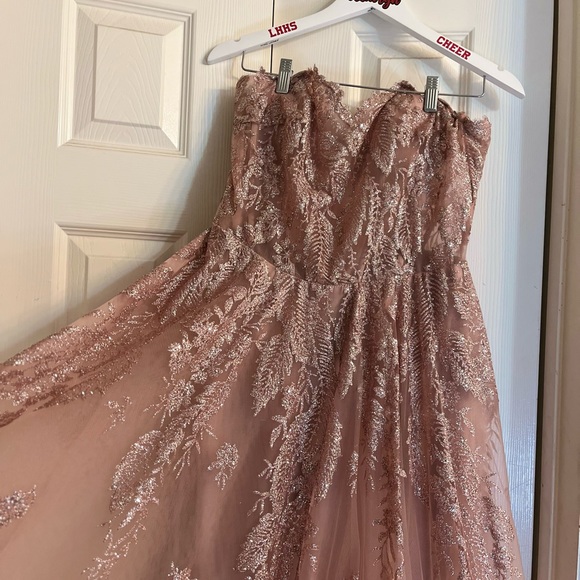 Prom Dress. LaDivine by Cinderella J852 (STRAPLESS LAYERED TULLE BALL GOWN) - Picture 5 of 7